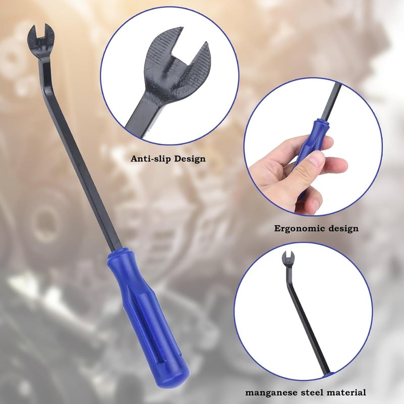 Xinodle 9Pcs Auto Trim Removal Tool Kit with Plastic Pry Tool, Fastener Clip Pliers, Car Interior Panel Door Window Removal Tools, Clip Remover Tool with Precision Hook and Pick Set for Automotive - Image 5